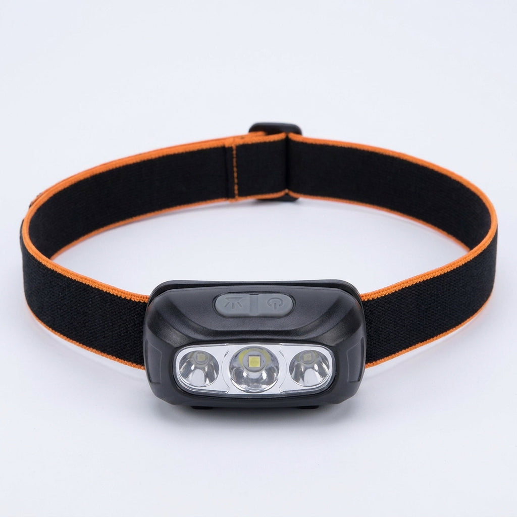USB Rechargeable LED Headlamp – Bright Sensor-Activated Head Torch for Fishing, Hiking, Emergency Search, or Camping Adventure Use