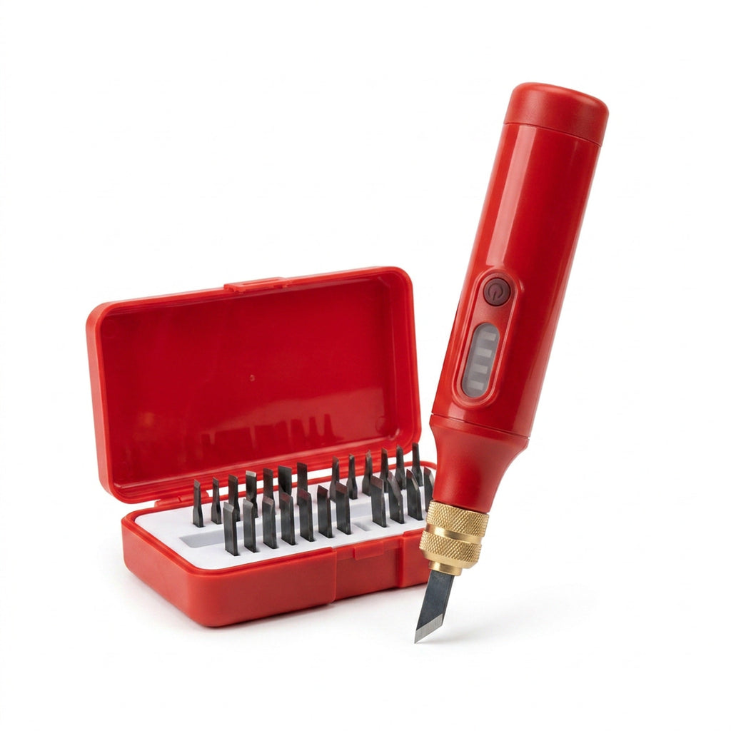 Electric Wood Carving Knife Set – 40W Professional Wood Carving Tool Kit with 20 Blades for Furniture Sculpture, Carpentry and Root Carving Crafts