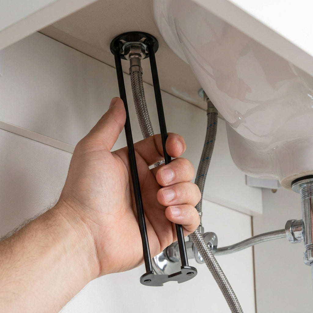 Basin Wrench – Multi-Purpose Plumbing Wrench, Four-Claw Hexagon Sink Faucet Wrench & Repair Tool for Household Pipe Fixes