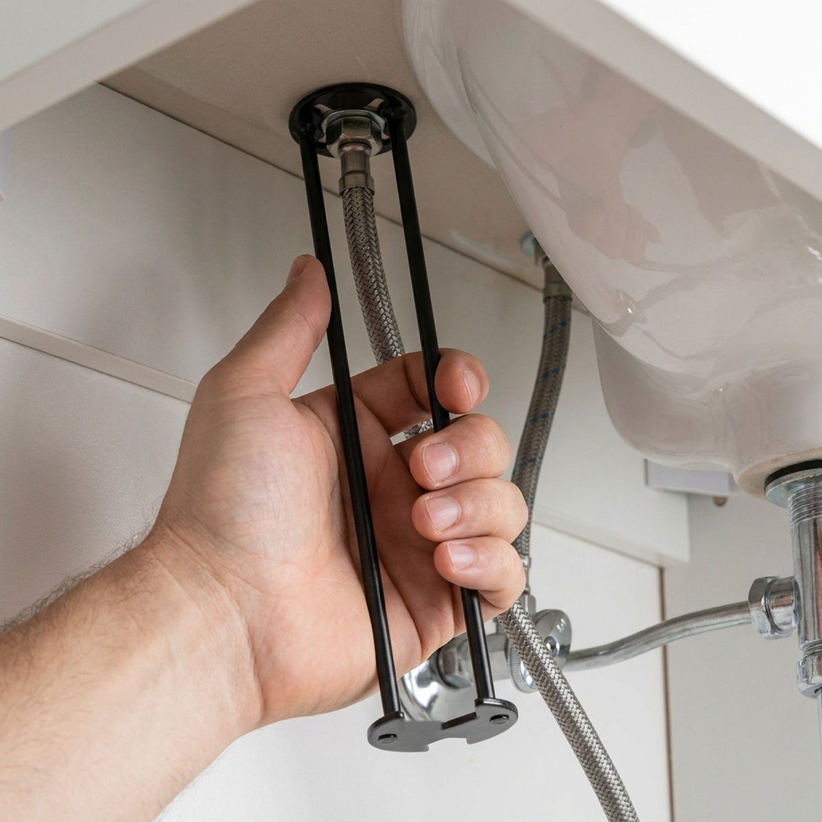 Basin Wrench – Multi-Purpose Plumbing Wrench, Four-Claw Hexagon Sink Faucet Wrench & Repair Tool for Household Pipe Fixes