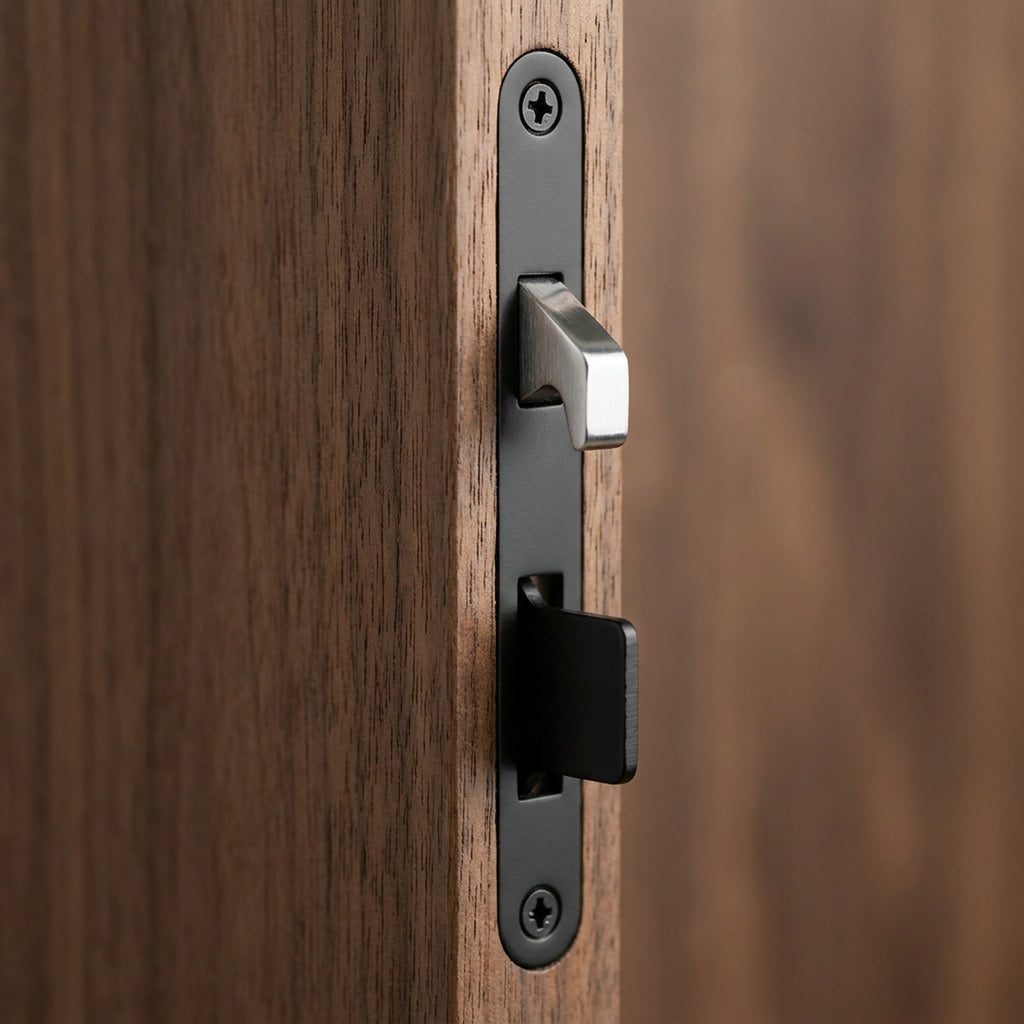 Invisible Entry Hook Pocket Door Lock –  With Interior Lock Fittings, Modern Sliding Hardware for Doors, Rooms, or Minimalist Spaces