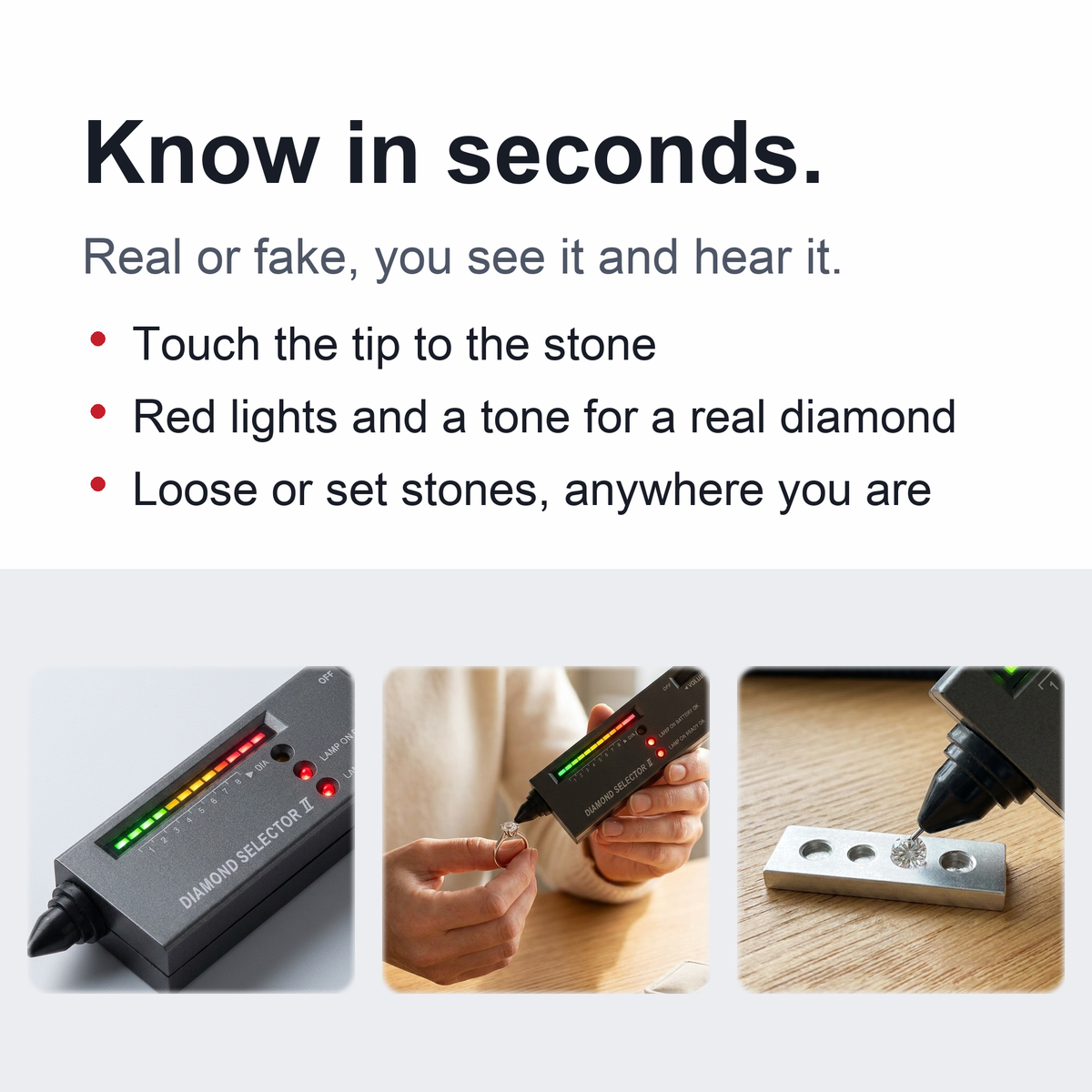 Diamond Tester - High Accuracy Jewelry Diamond Tester for Novice and Expert