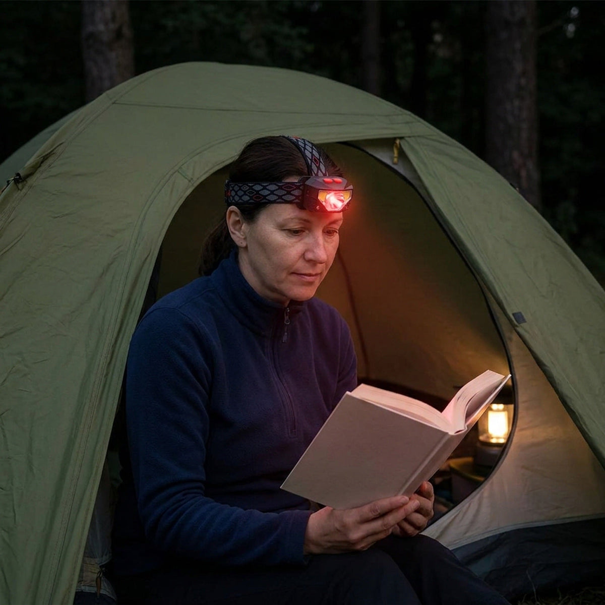 USB Rechargeable LED Headlamp – Bright Sensor-Activated Head Torch for Fishing, Hiking, Emergency Search, or Camping Adventure Use