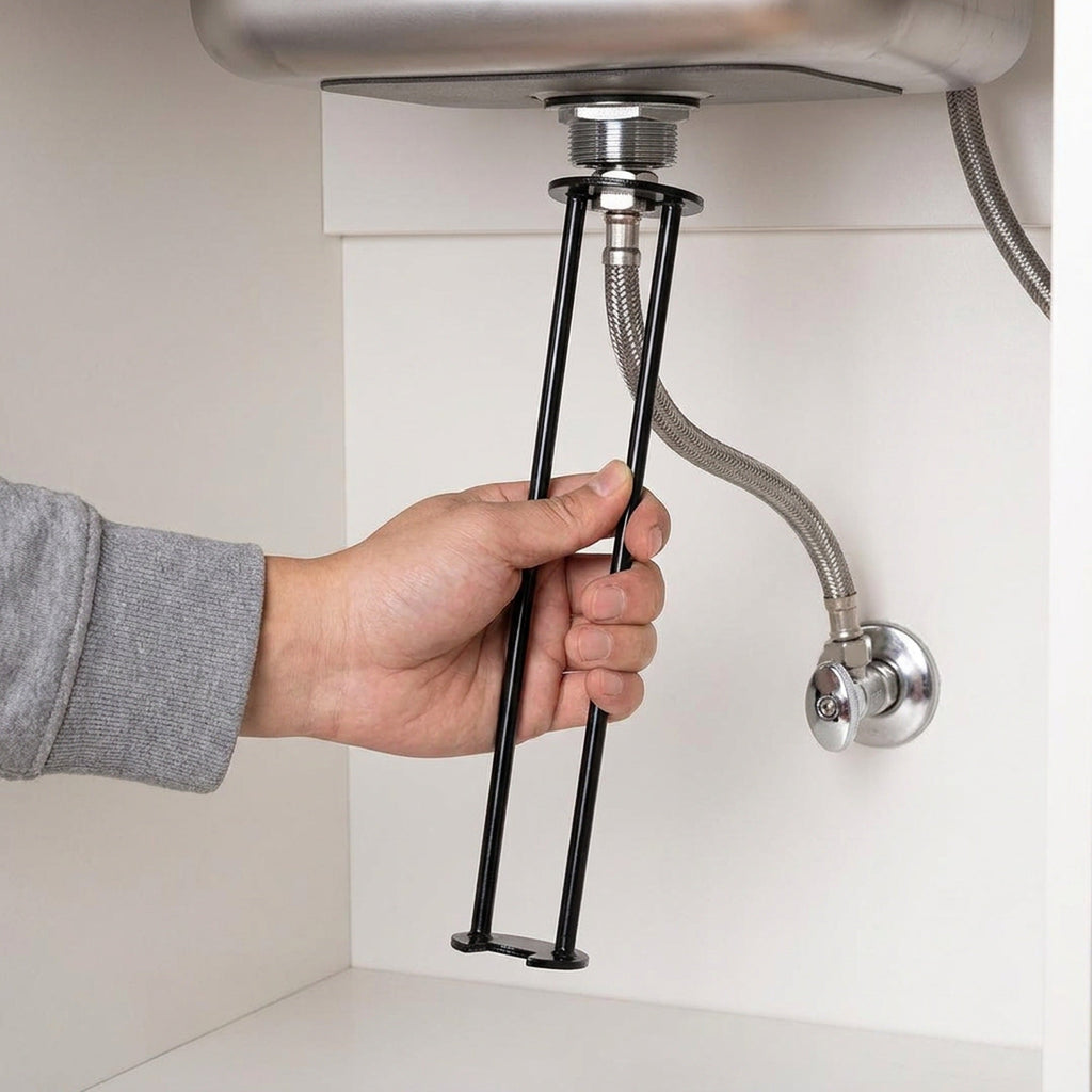 Basin Wrench – Multi-Purpose Plumbing Wrench, Four-Claw Hexagon Sink Faucet Wrench & Repair Tool for Household Pipe Fixes