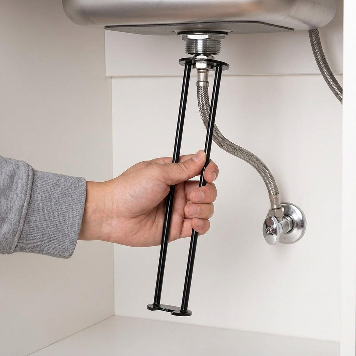 Basin Wrench – Multi-Purpose Plumbing Wrench, Four-Claw Hexagon Sink Faucet Wrench & Repair Tool for Household Pipe Fixes
