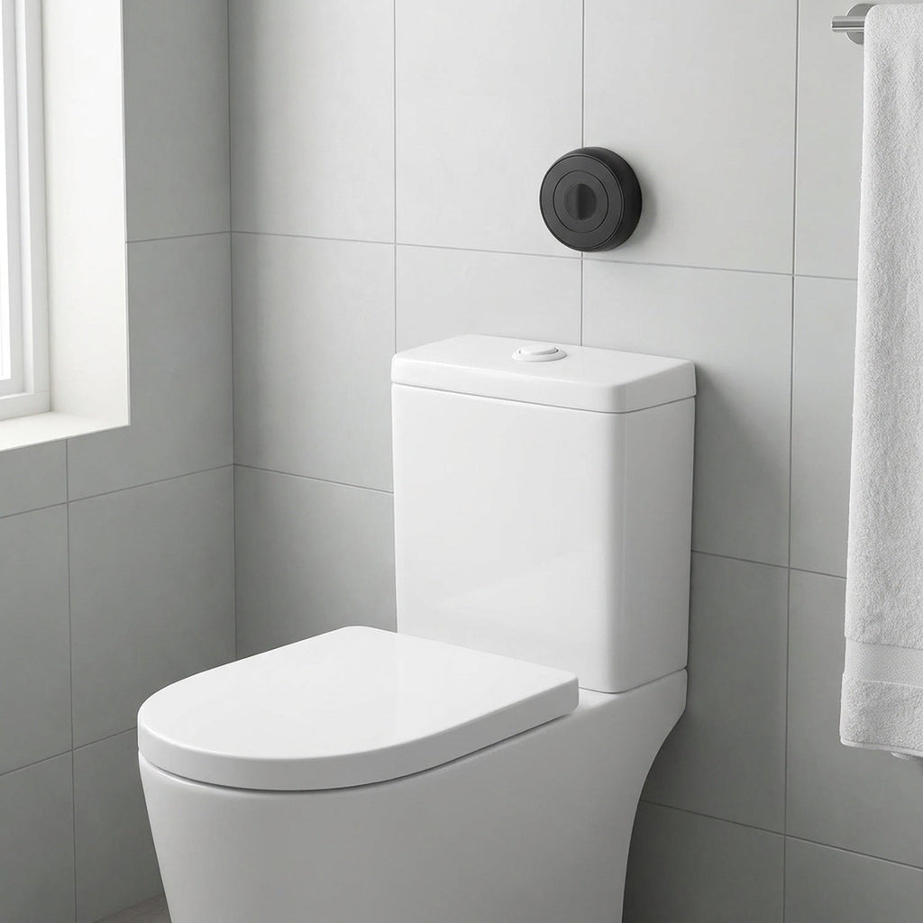 Automatic Toilet Flusher for Push-Button Toilets – Touchless Motion Sensor Flush Kit, Battery Powered
