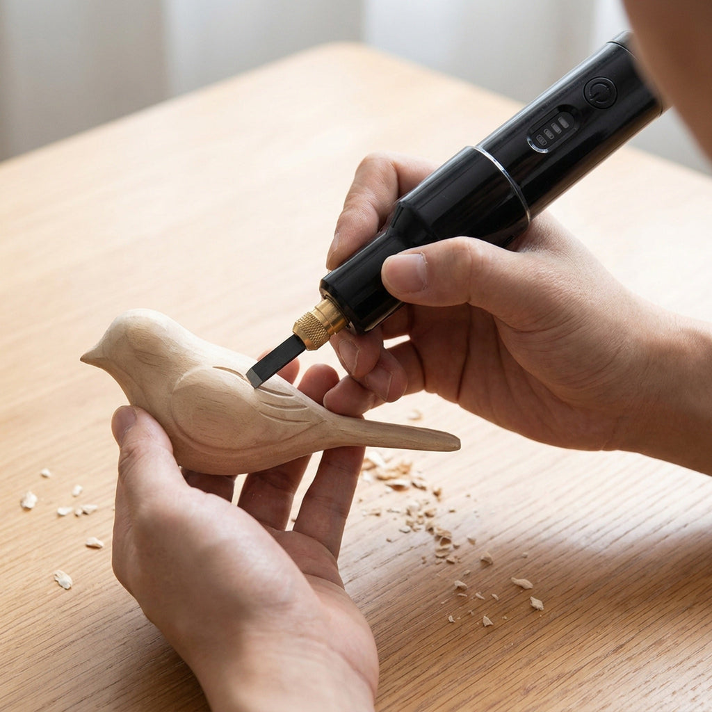 Electric Wood Carving Knife Set – 40W Professional Wood Carving Tool Kit with 20 Blades for Furniture Sculpture, Carpentry and Root Carving Crafts