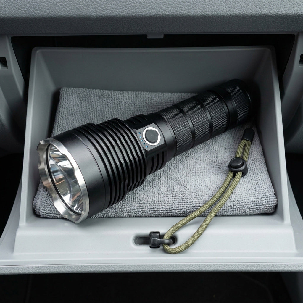 LED Rechargeable Tactical Laser Flashlight - 90000 Lumens High Powered and Waterproof Flash Light