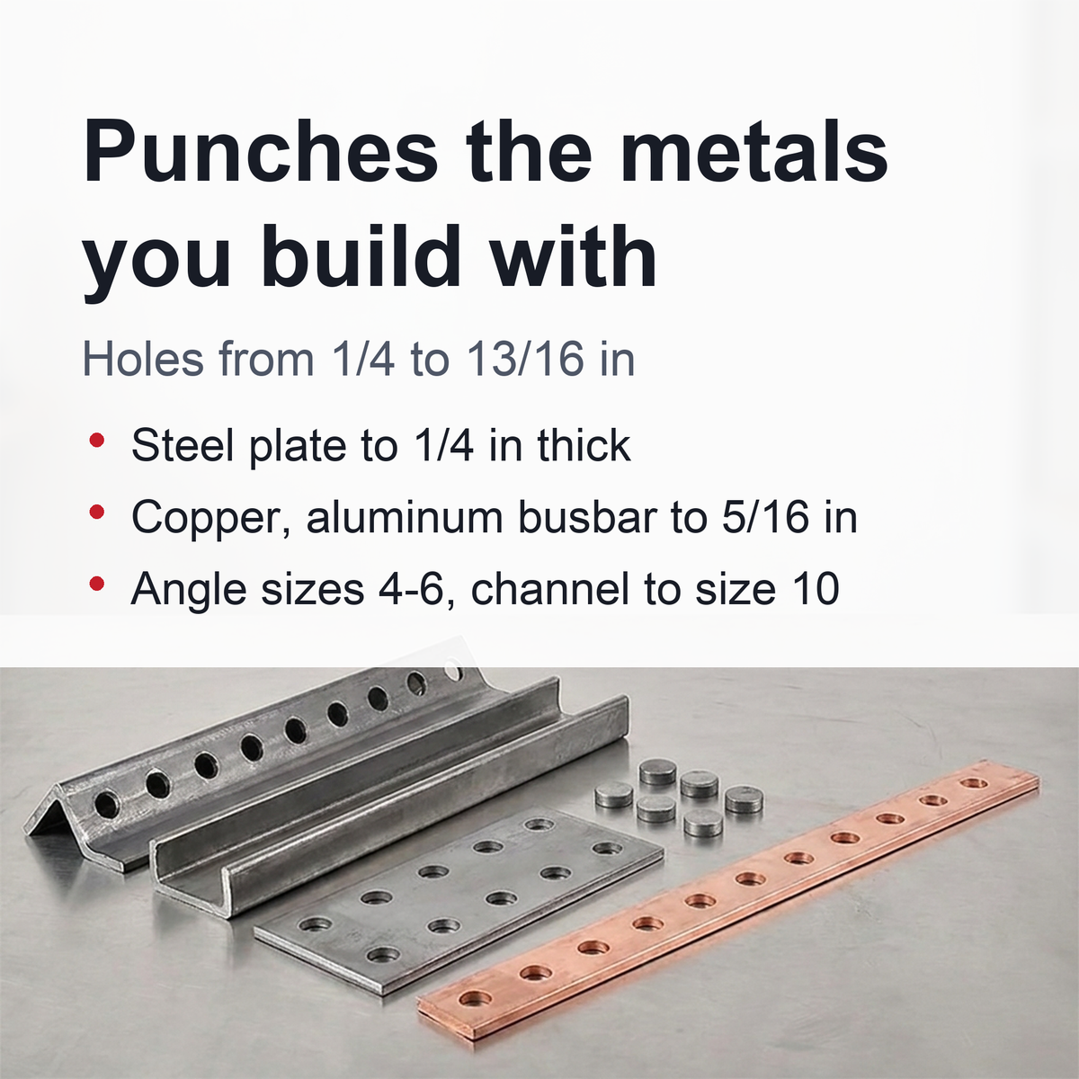 Hydraulic Angle Steel Punching Machine – Heavy-Duty Channel Steel Hole Puncher with Storage Box for Metal Fabrication, Workshop and Industrial Use