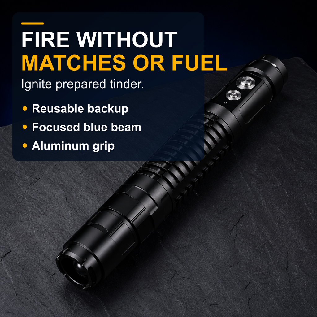 Burning Blue High-Power Fire-Starting Laser Torch