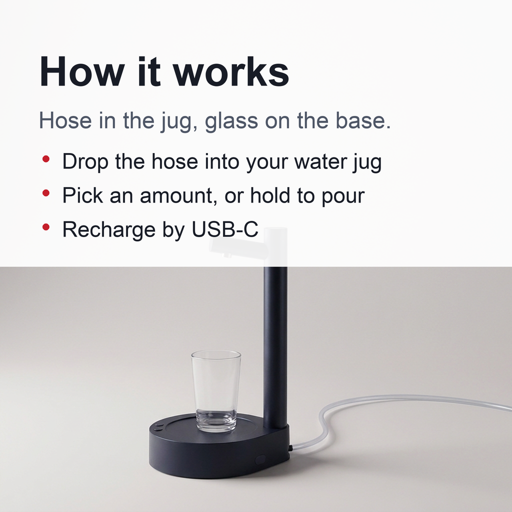 5 Gallon Water Dispenser – Countertop Electric Water Bottle Pump