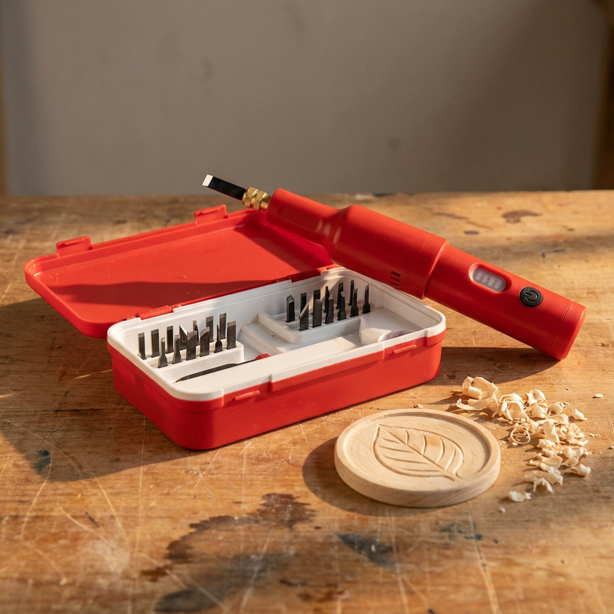 Electric Wood Carving Knife Set – 40W Professional Wood Carving Tool Kit with 20 Blades for Furniture Sculpture, Carpentry and Root Carving Crafts