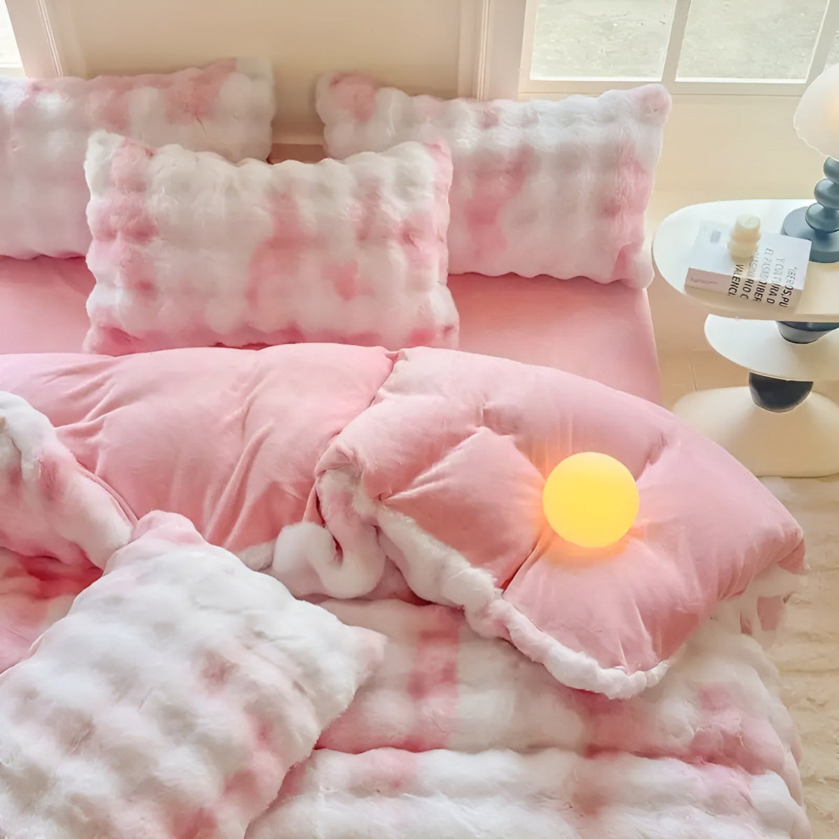 Cozy Plush Bedding Set – Warm and Soft for Autumn & Winter | Reversikaatwe Design in Rabbit Fur & Milk Velvet | kaatw