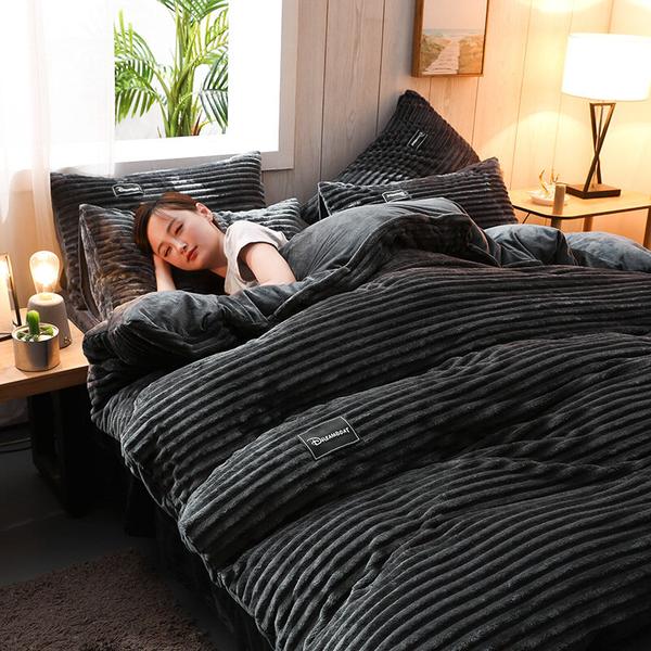 kaatw | Thickened Corduroy Velvet Bedding Set
