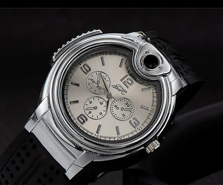 Windproof Gas Watch Lighter – Refillable Outdoor Flame for Fashion & Function