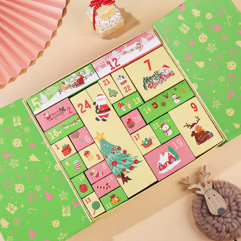 Empty Advent calendar gift boxes, 24 compartments