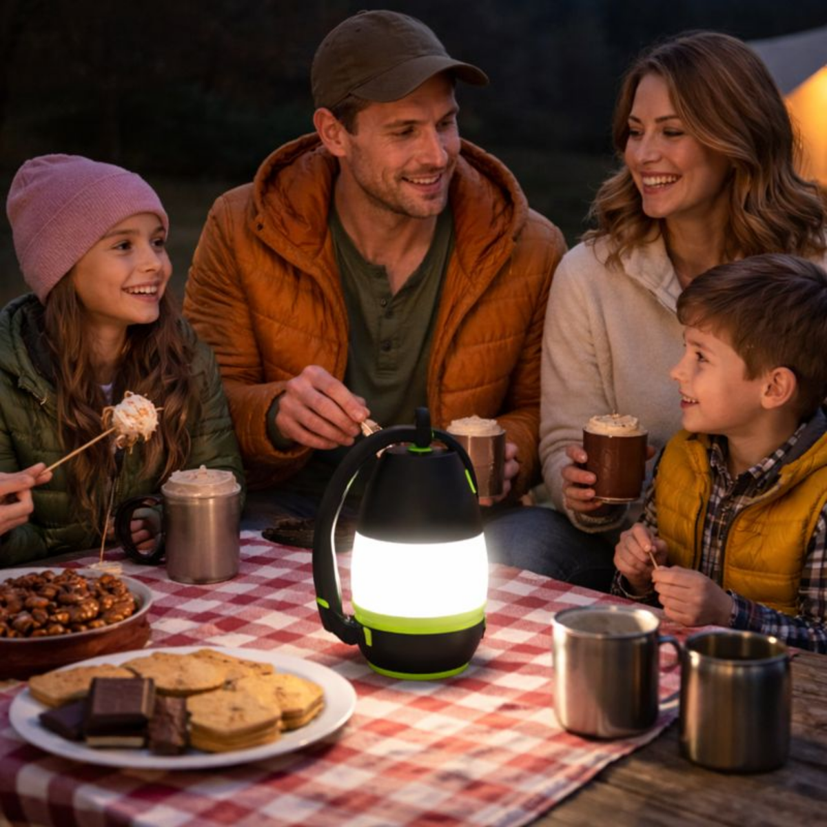 Rechargeable Camping Flashlight – 3-in-1 Multifunction LED Torch, Desk Light and Emergency Lamp with Built In Battery for Outdoor Survival