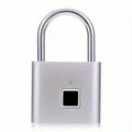 USB Rechargeable Smart Fingerprint Padlock – Stainless Steel Mini Keyless Biometric Lock with Low Power Reminder, Durable Security for Suitcase, Luggage, and Travel