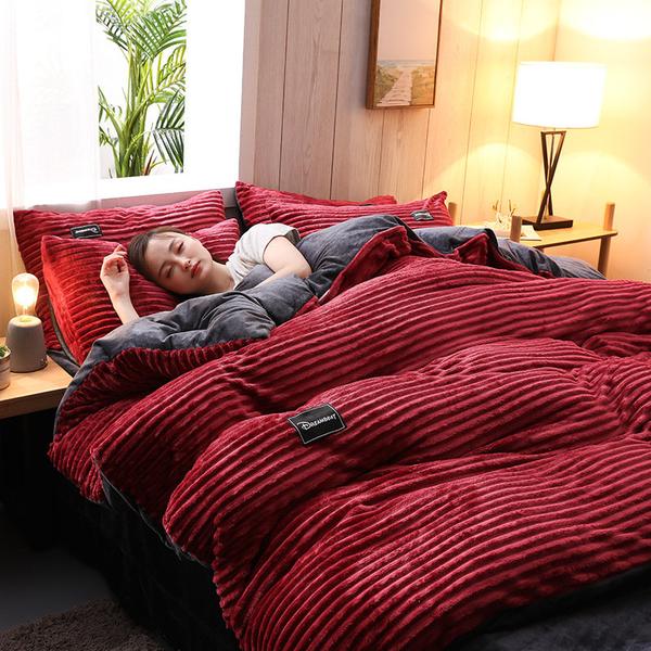 kaatw | Thickened Corduroy Velvet Bedding Set