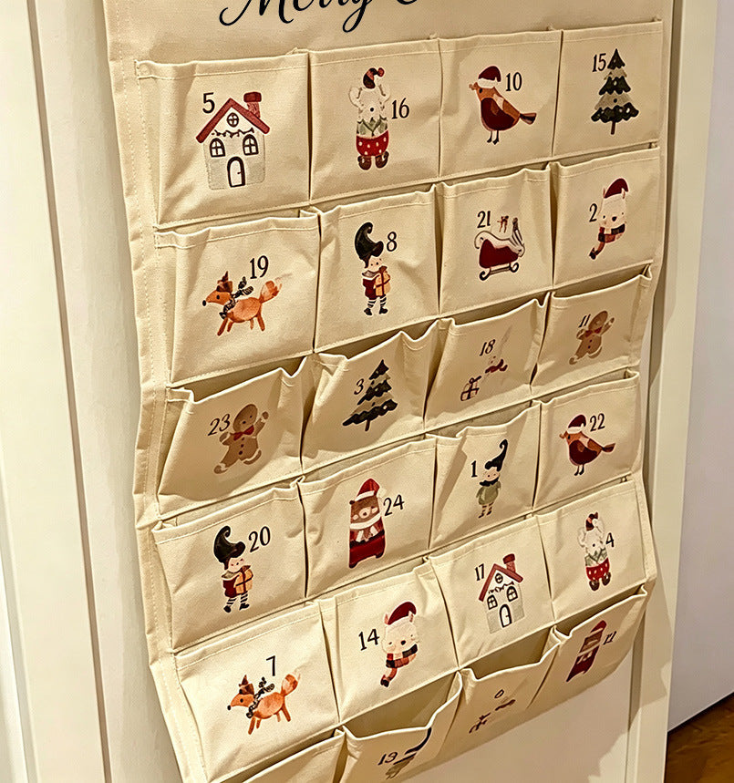 Christmas fabric advent calendar to hang
