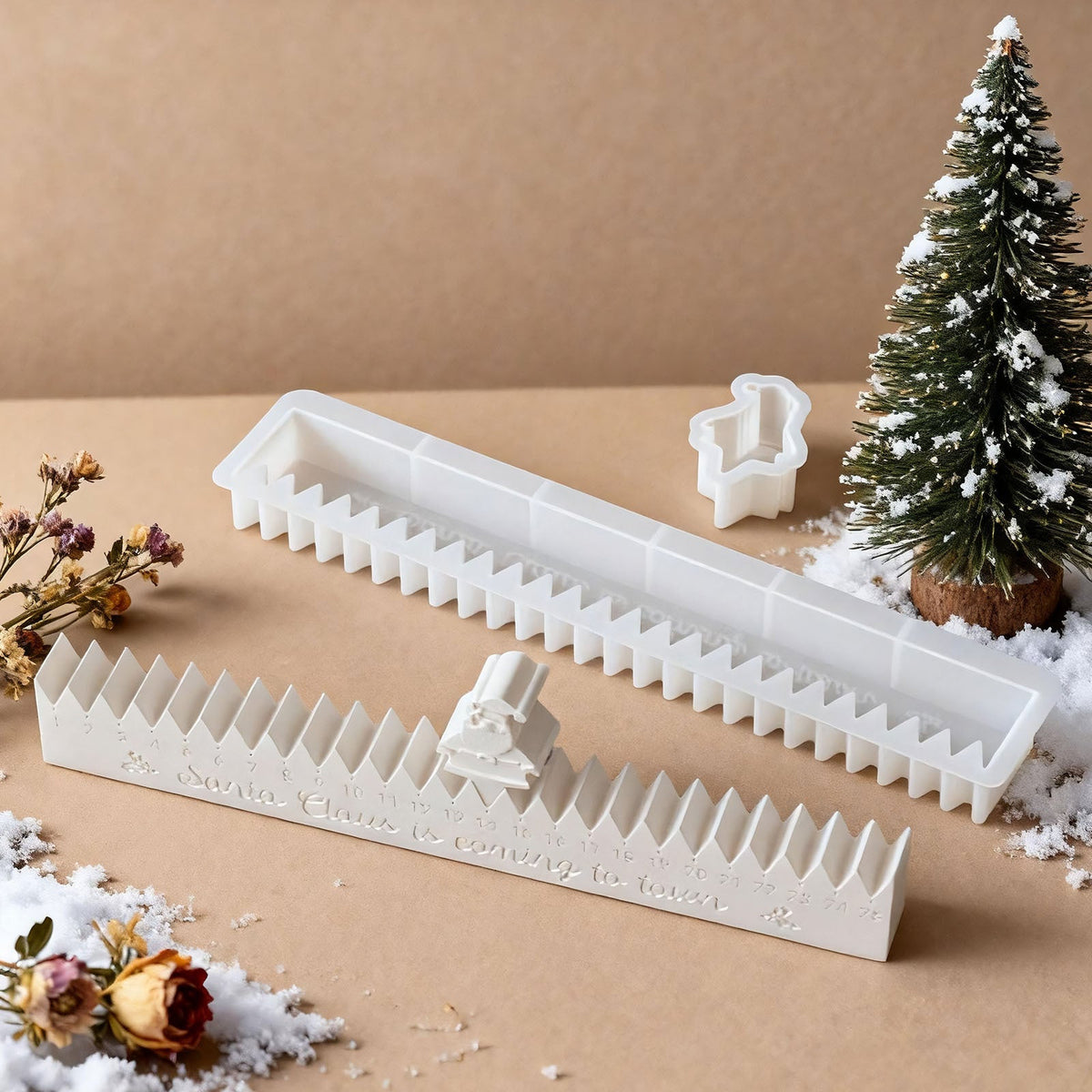 Silicone casting mold for Christmas countdown calendar