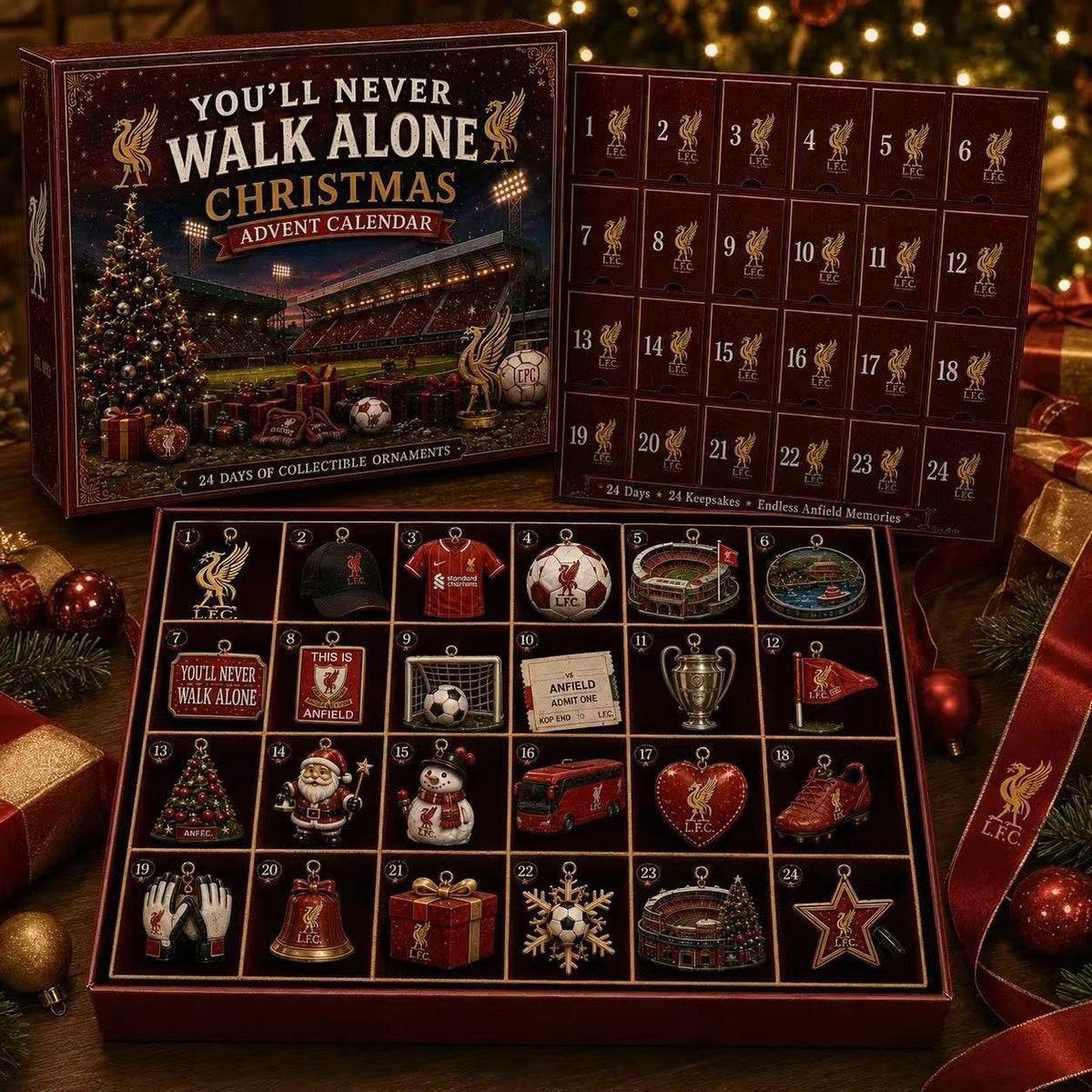 Advent calendar for soccer fans, acrylic display