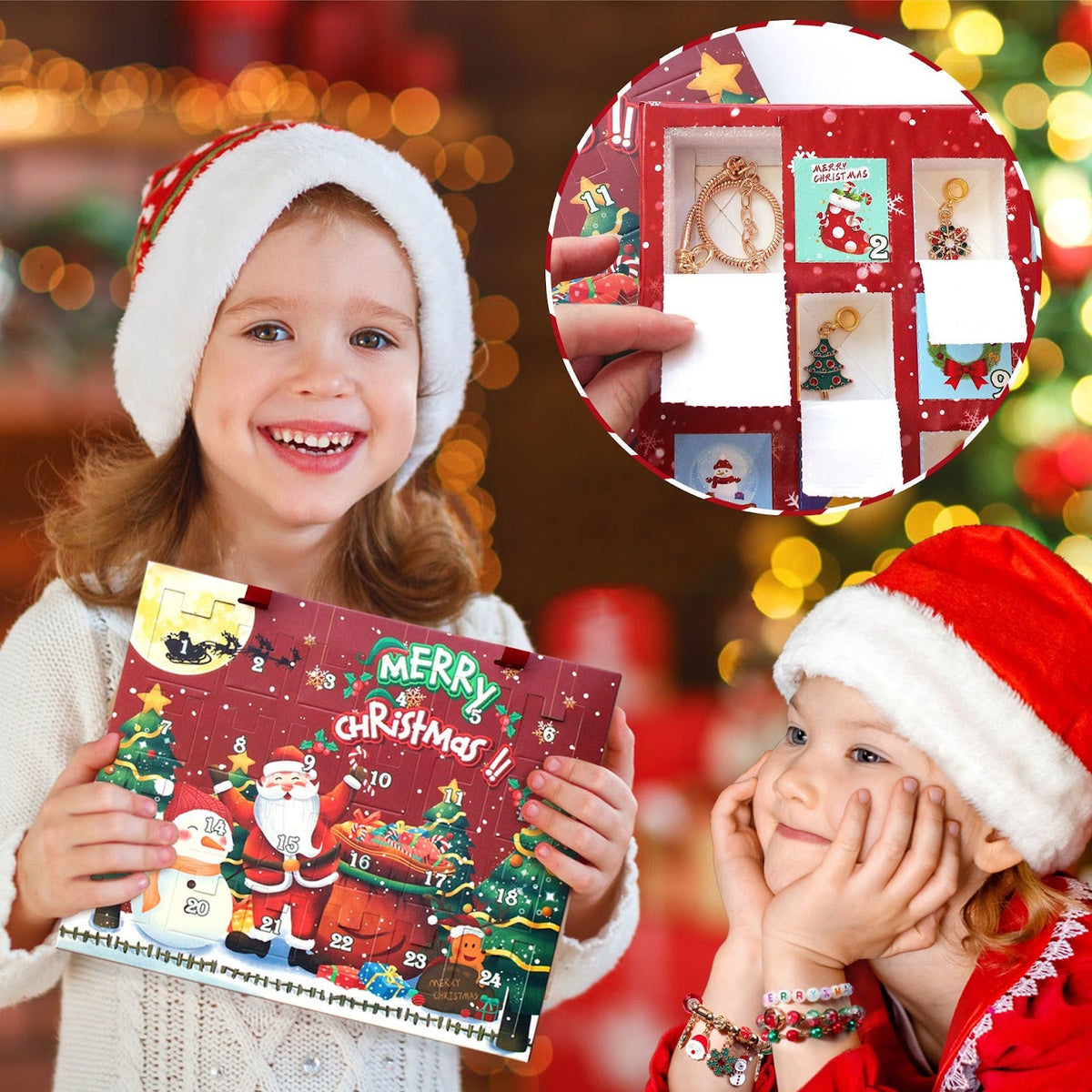 Christmas Advent Calendar with DIY Bracelet Set