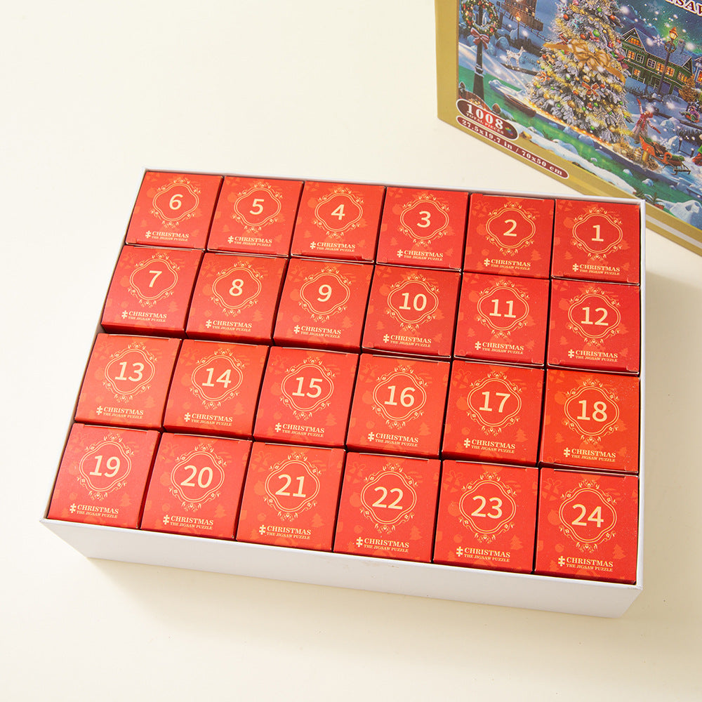Christmas Puzzle Advent Calendar with 24 Doors