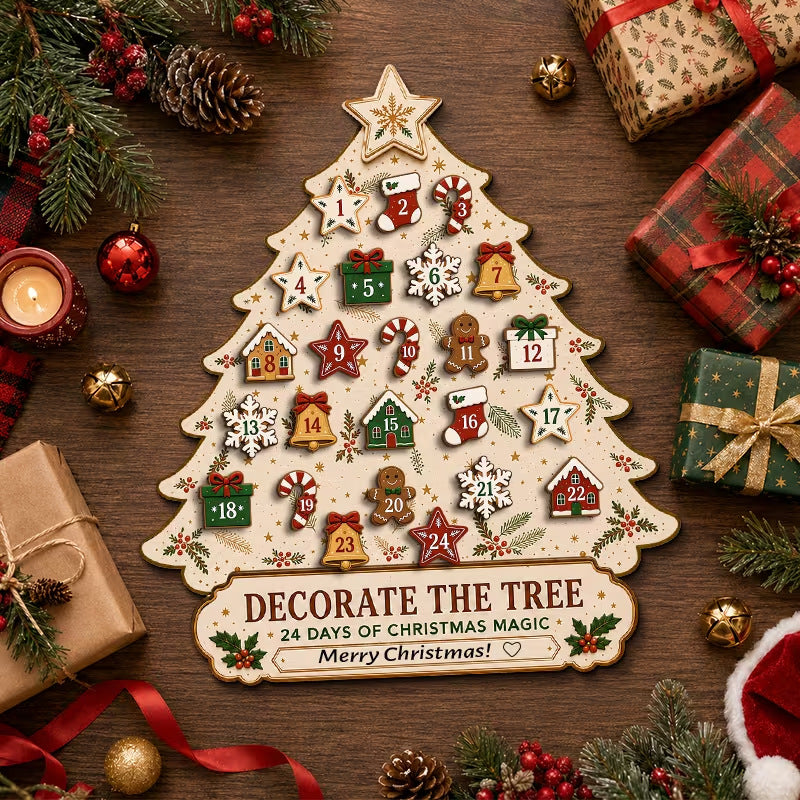 DIY wooden Advent calendar for hanging