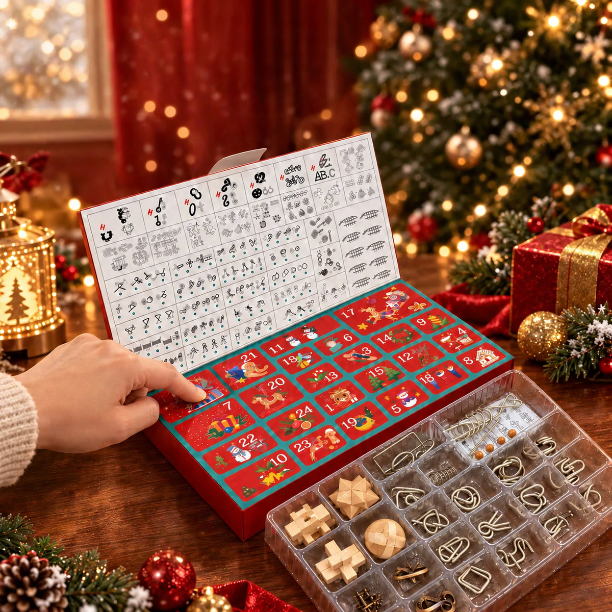 Advent calendar with 24 patience games and puzzle tasks
