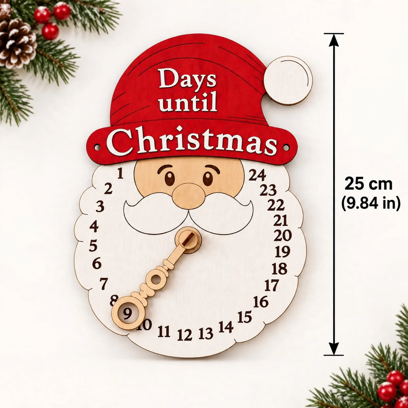 Wood Christmas Countdown Sign