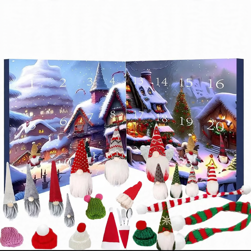 Christmas Advent Calendar with Elf Figures