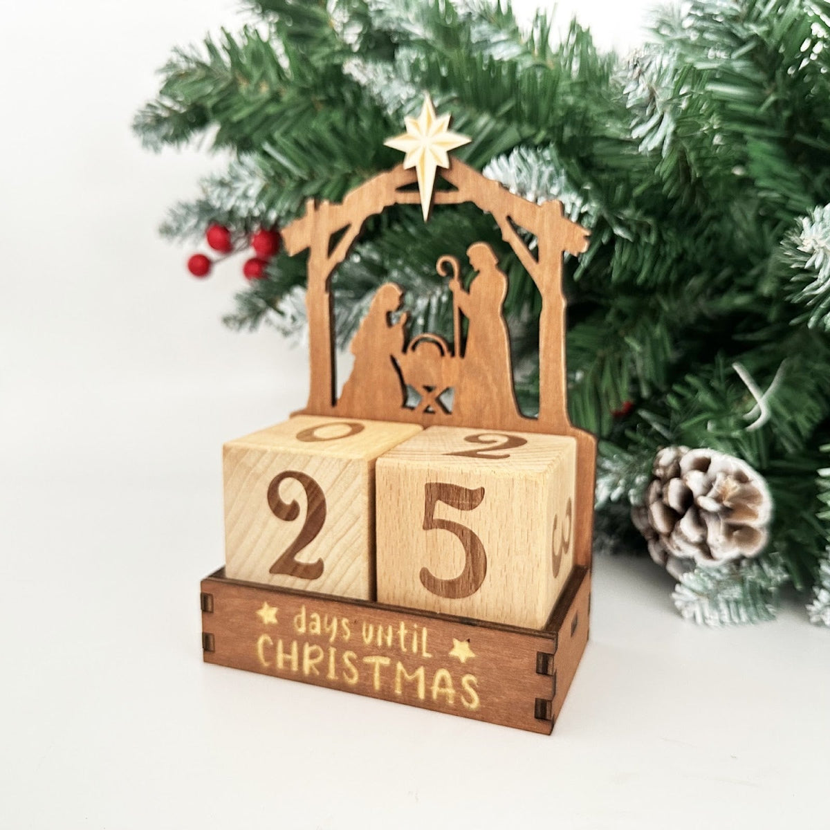Wood Advent Calendar as Decoration