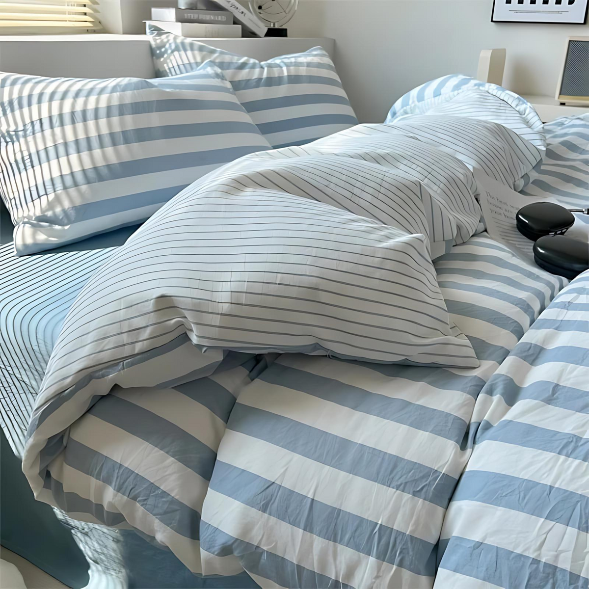 kaatw | Elenorra Classic Striped Bedding Set 4pcs Duvet Cover Sheet