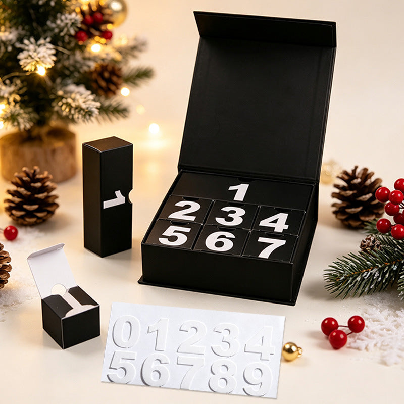 Christmas Advent Calendar Gift Box, 16.5x16.5x5cm