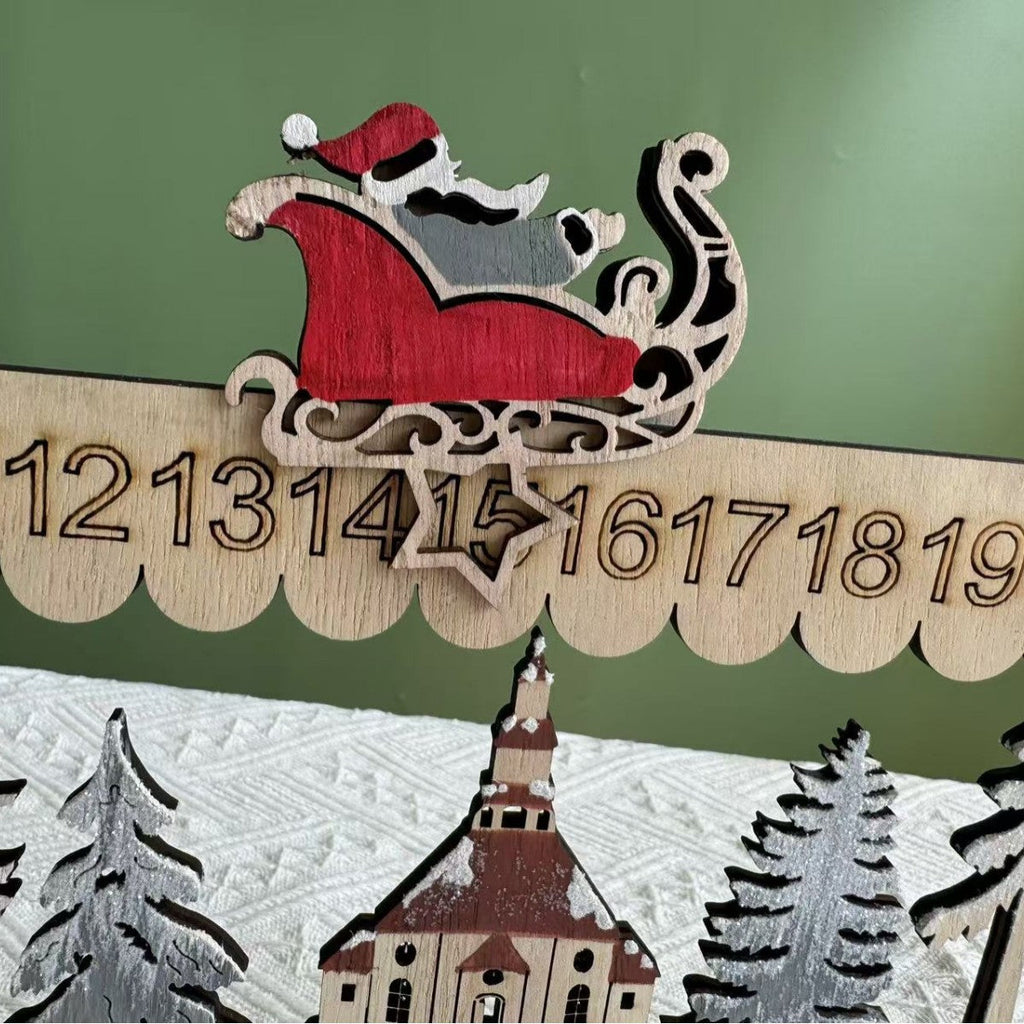 Wooden Christmas countdown calendar