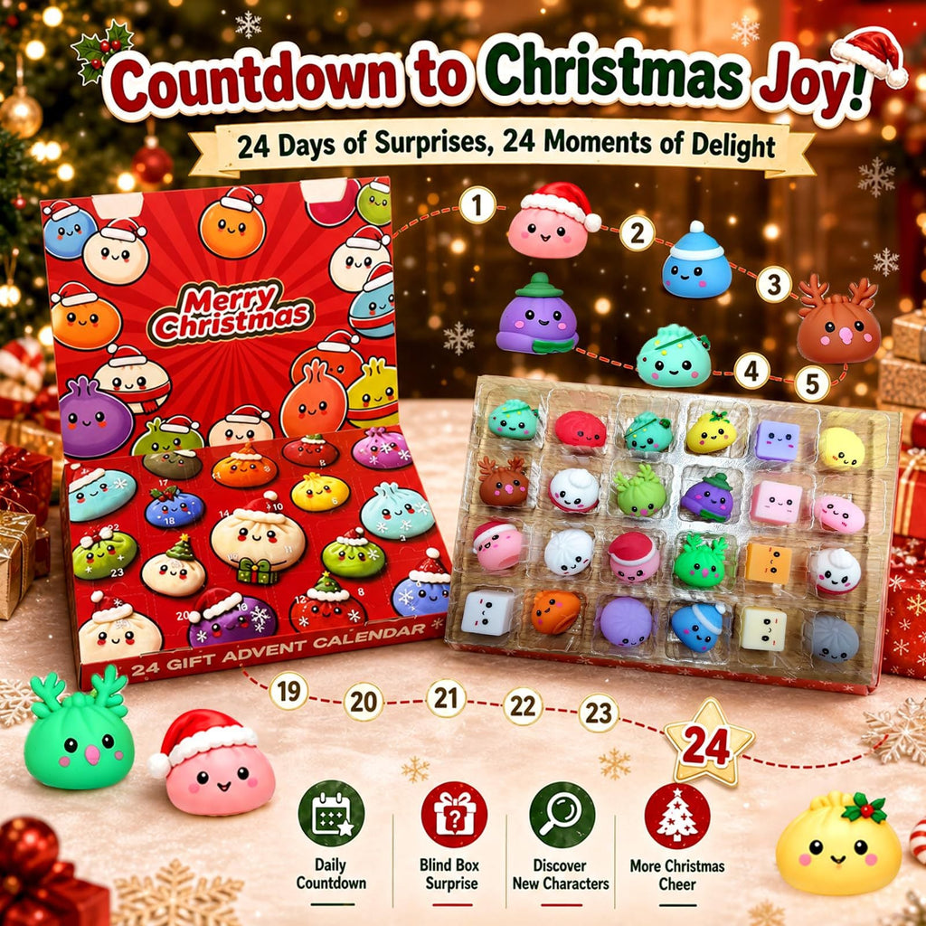 Christmas Advent Calendar with 24 Anti-Stress Figures