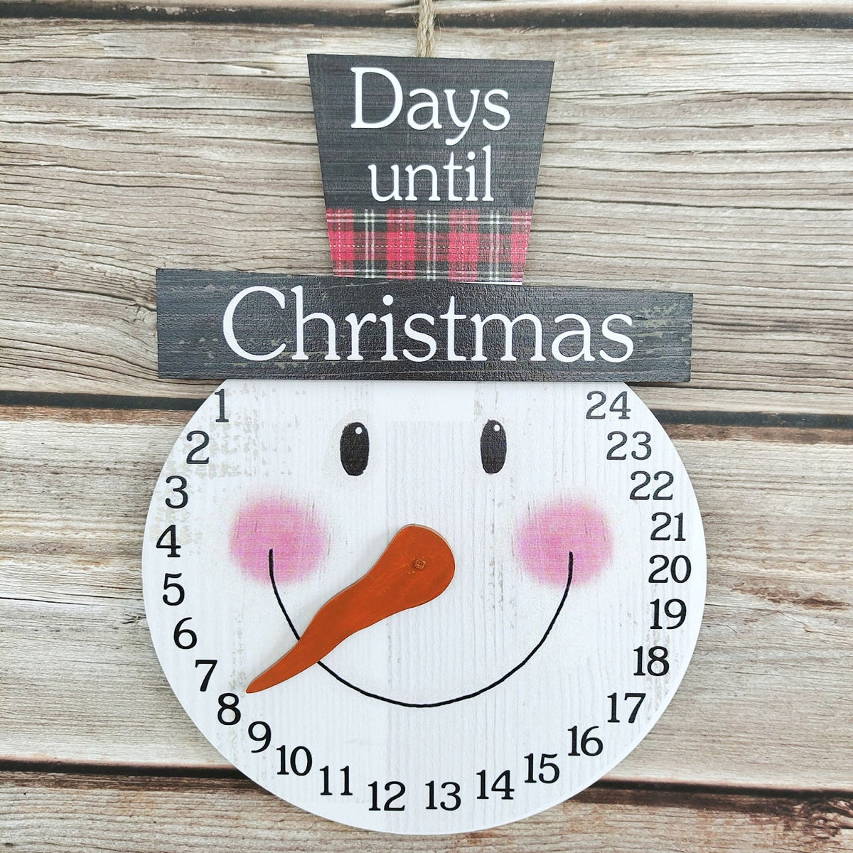 Wooden Advent Calendar for Hanging, Christmas Decoration