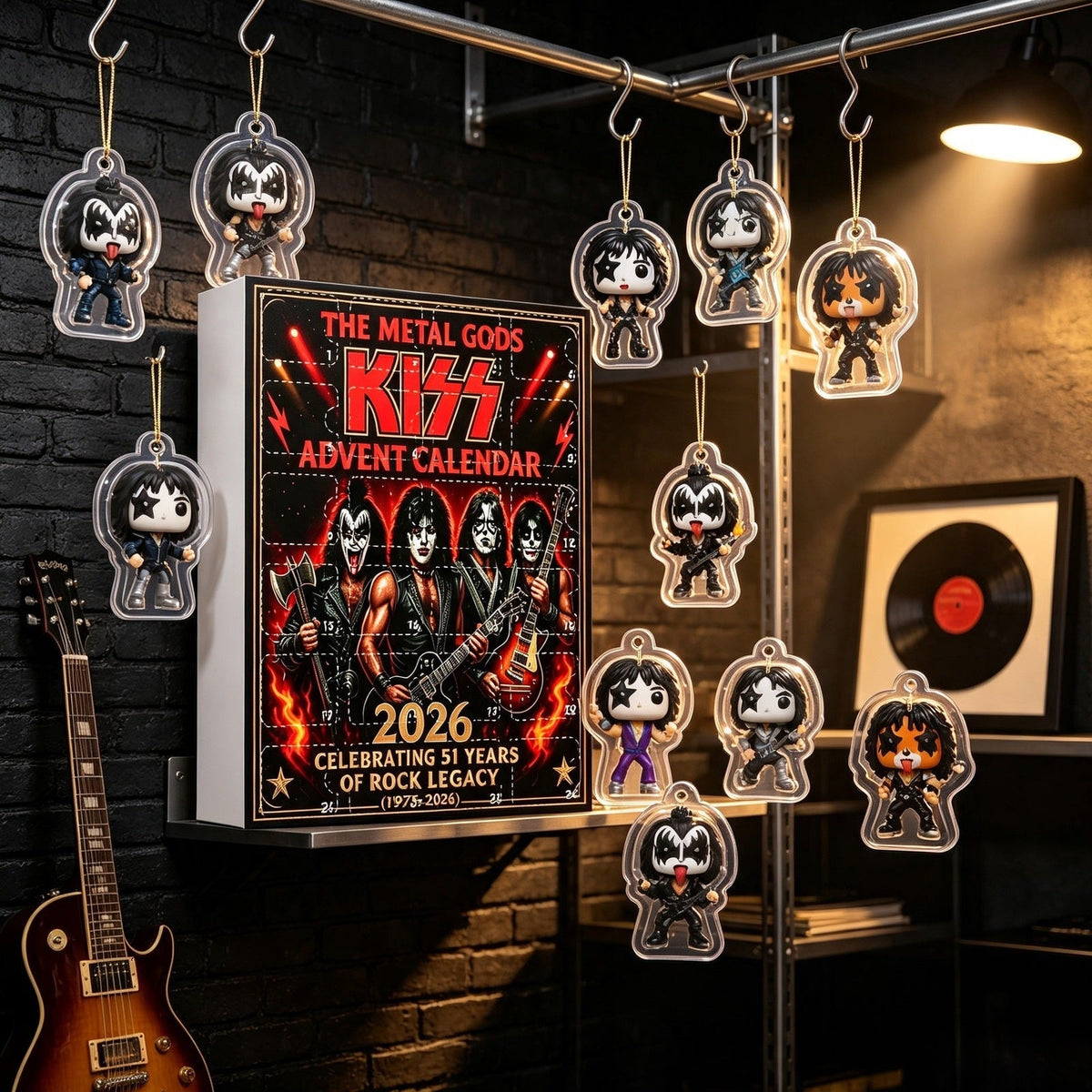 Kiss Band Christmas Advent Calendar with Acrylic Ornaments