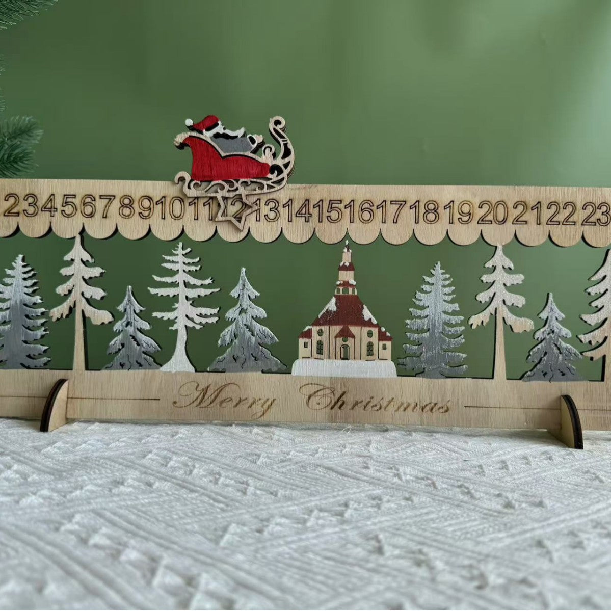 Wooden Christmas countdown calendar