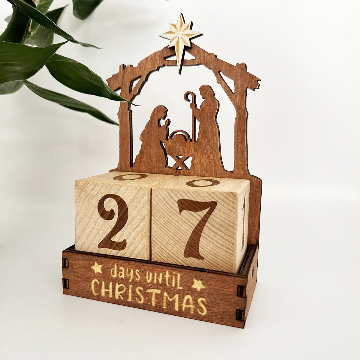 Wood Advent Calendar as Decoration