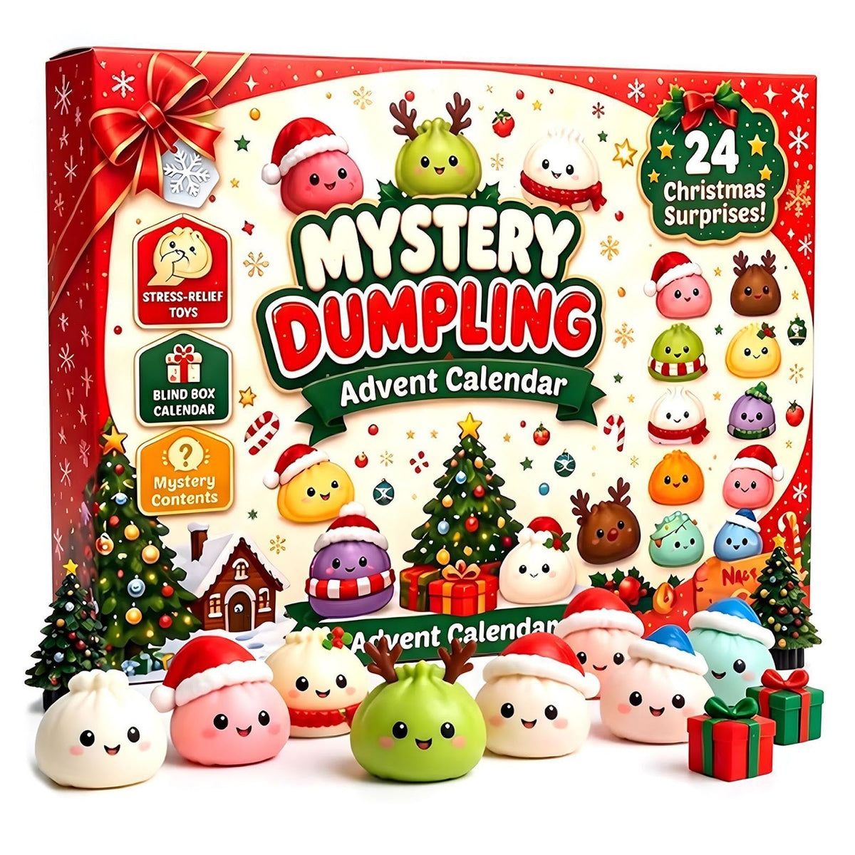 Christmas Advent Calendar with 24 Squeeze Toys