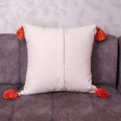 Handwoven Embroidered Pillow Cover 20×20 Boho Tufted