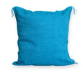 Azure Blue Moroccan Sabra Silk Pillow Cover – Tazenakht Stars | 19×18 | Handwoven
