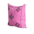 Pink Moroccan Sabra Silk Pillow Cover – Bubblegum | 18×18 | Handwoven