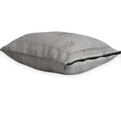 Grey Moroccan Sabra Silk Pillow Cover 20×18 | Handwoven