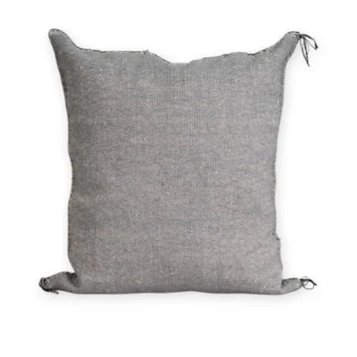 Grey Moroccan Sabra Silk Pillow Cover 20×18 | Handwoven