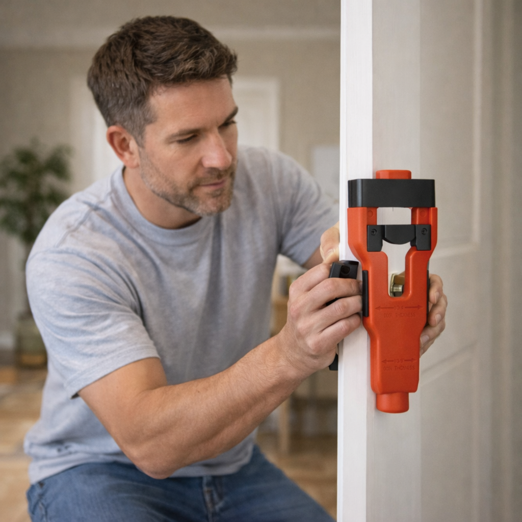 Door Latch Mortise Installation Tool Kit – Precision Wood Door Cutter for 1-3/8" and 1-3/4" Thick Doors