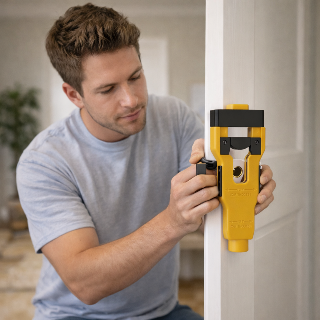 Door Latch Mortise Installation Tool Kit – Precision Wood Door Cutter for 1-3/8" and 1-3/4" Thick Doors