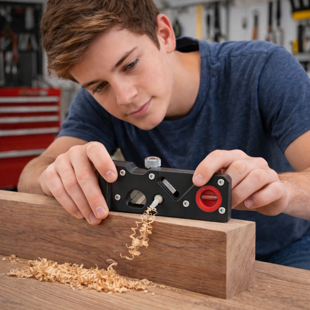 Woodworking Chamfer Plane Hand Planer – Manual Edge Corner Trimming Tool for Carpentry Finishing Projects